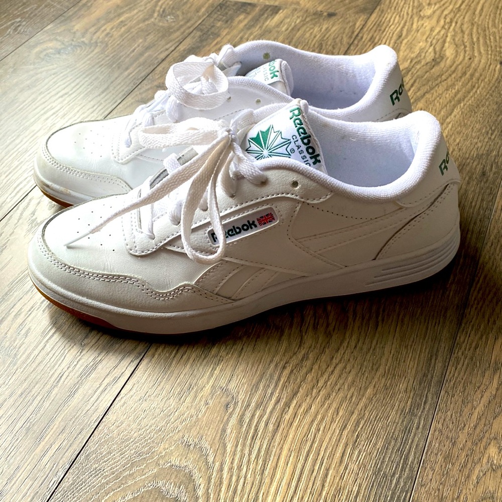 White Reebok Classics.